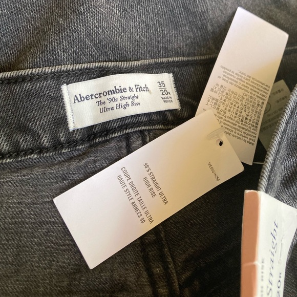 Abercrombie & Fitch Ultra High Rise The 90s Straight Jeans Size 35 Plus Size 20 - Picture 9 of 17